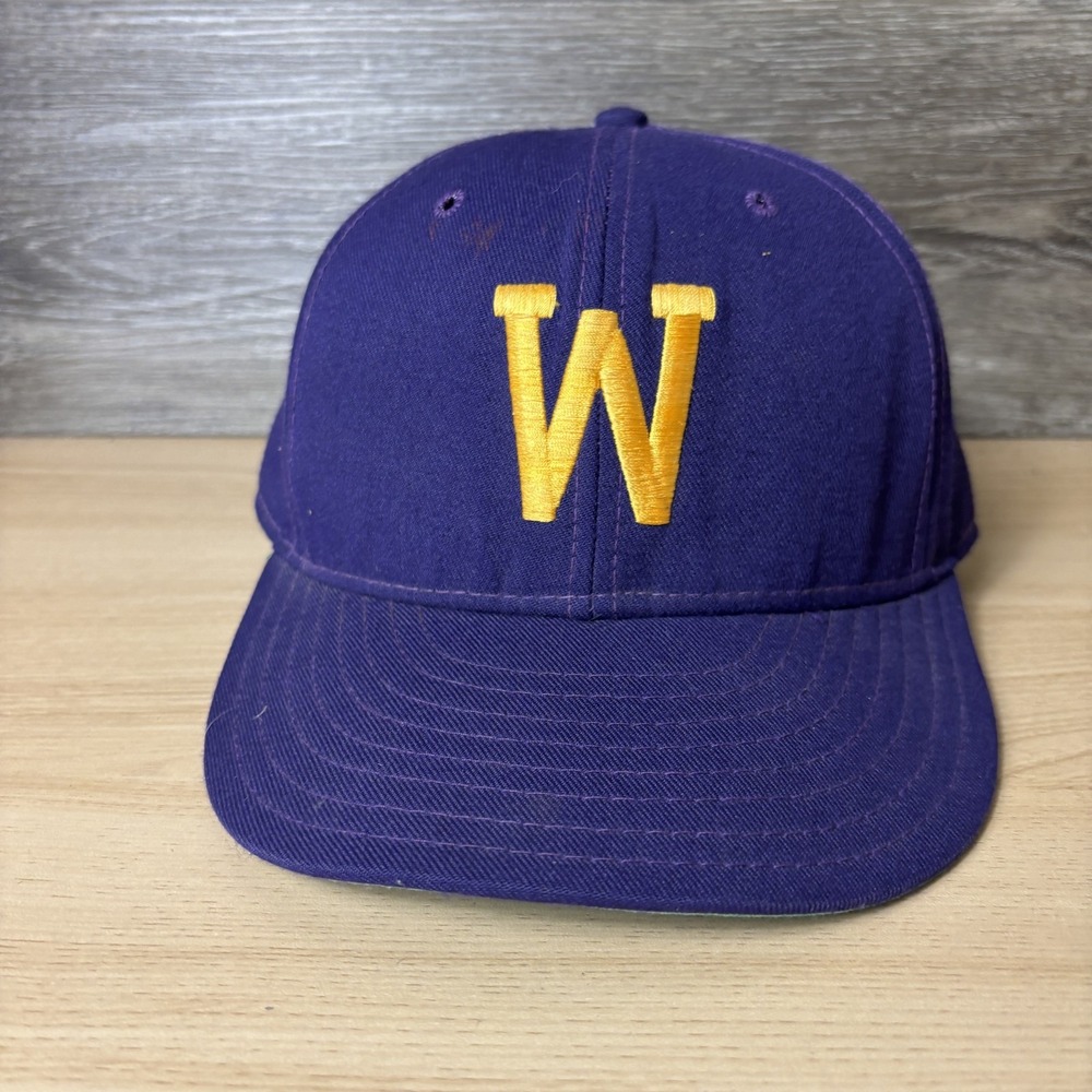 VINTAGE Washington Huskies Hat Cap Fitted 7 1/2 Purple Pro Line‎ USA Made